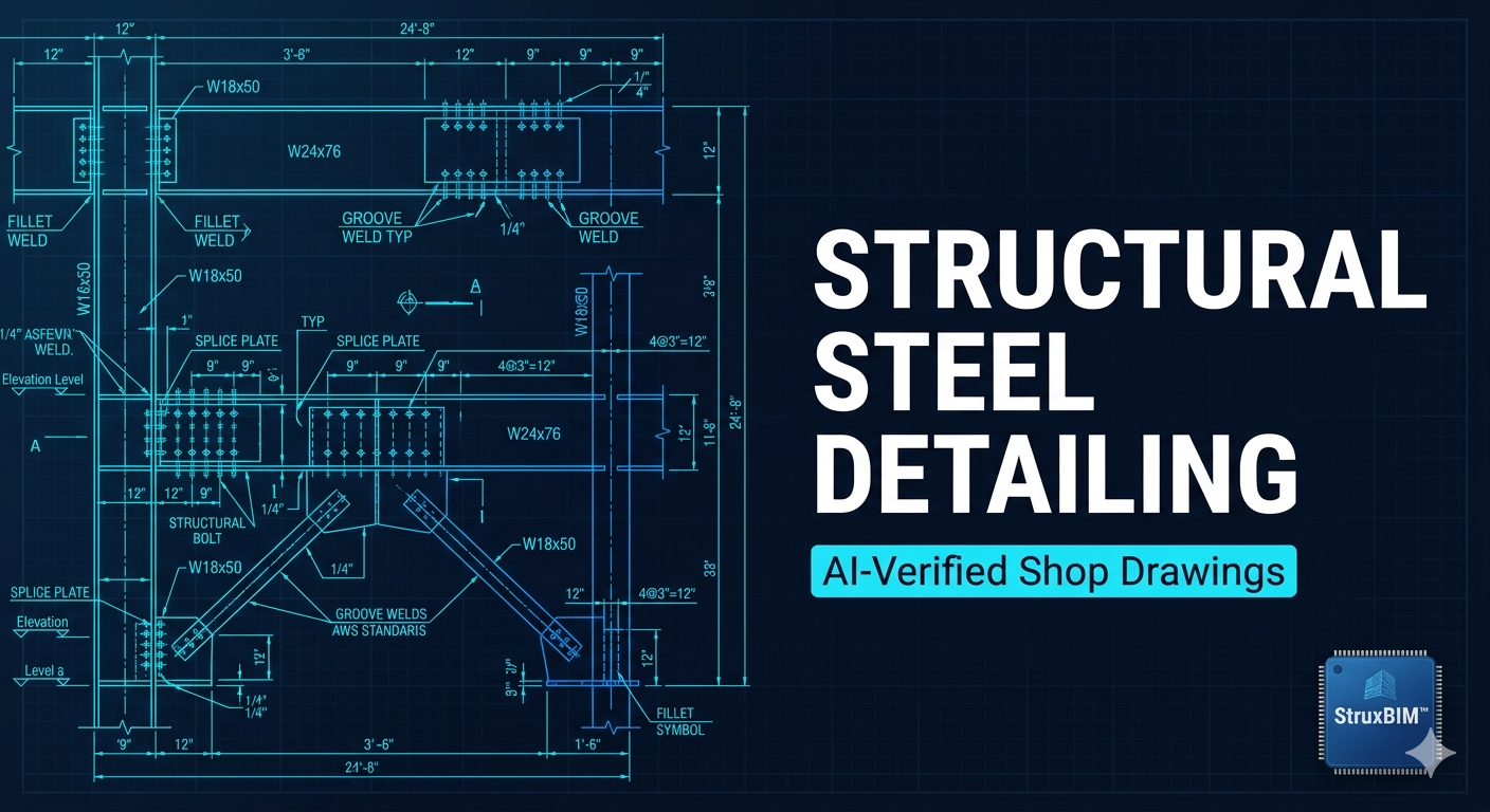 Structural steel shop drawings and fabrication details